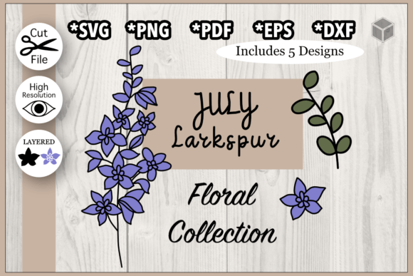 Celebrate July Birthdays with Beautiful Larkspur Illustrations