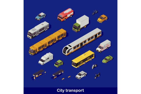 City Transport Isometric Illustrations: A Designer’s Toolkit