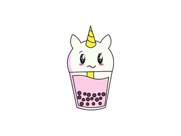 Drink Unicorn Kawai Illustrations: A Playful Asset for Modern Design