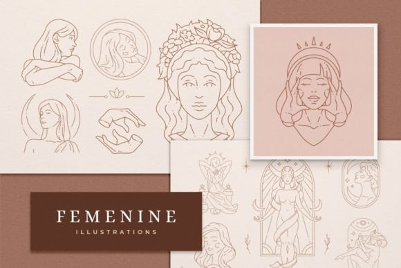 Elevate Your Brand with Line Art Women Illustrations