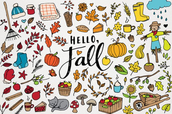 Embrace the Season: Hello Fall Clipart Illustrations
