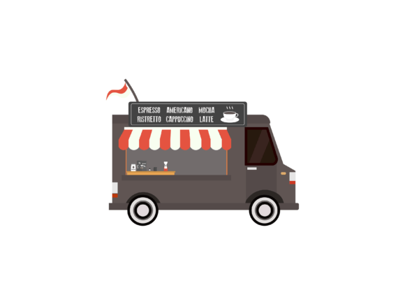 Isometric Coffee Truck Illustrations for Modern Design
