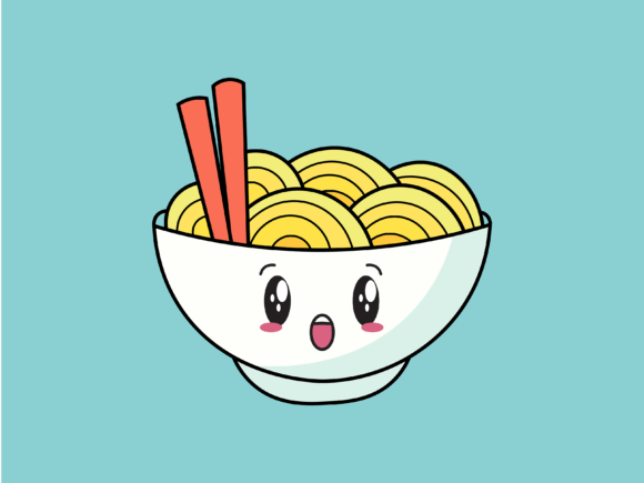 Kawai Noodle Food Illustrations: A Playful Design Asset for Any Project