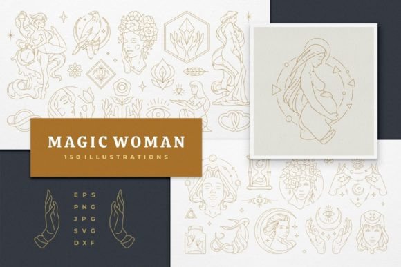 Magic Woman Feminine Illustrations: A Trendy Art Collection