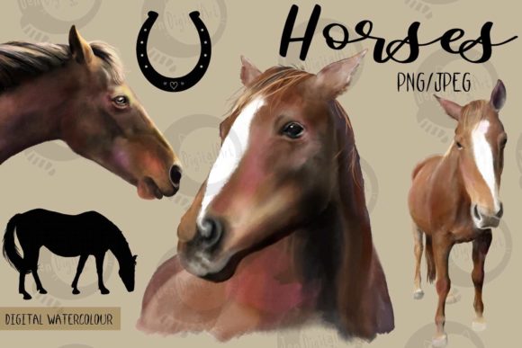 Stunning Horses Digital Illustrations for Creative Projects