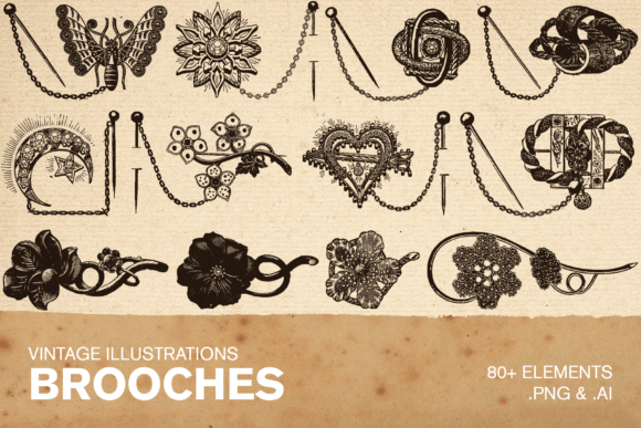 Timeless Elegance: Using Vintage Illustrations - Brooches