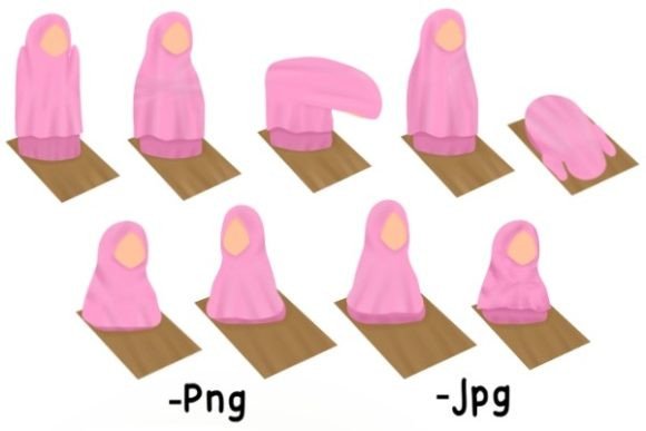 Watercolor Shalat Illustrations: Authentic Hand-Drawn Art for Meaningful Design